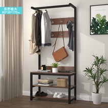 깔끔한 원룸 선반행거 가방 바지 옷정리 자취생으로살아남기 멀티 거치대 옷정리노하우 다이소, 와일드 오크 【80X30X170cm]