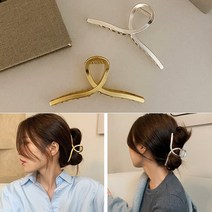 스와니끄 대형 메탈 헤어집게핀 2종 메탈리본골드+메탈리본실버