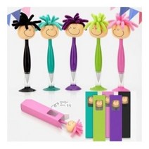 한국유통수입 미소로인형볼펜 부착볼펜 캐릭터볼펜 색상랜덤발송 - RT192, 본상품선택