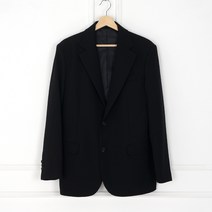 NOB 블랙 남자 투버튼 스판 올라운드 셋업 자켓