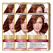 로레알파리 엑셀랑스 크림 염색제, 5.35호 자연밤색, 6개