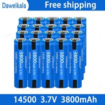 전동킥보드 배터리 14500 3.7V AA 3800mah 리튬 이온 용접 포함 전동 칫솔 면도기 이발사용 충전식, 06 20pcs