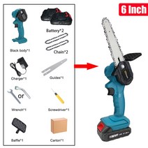 컷소 Makita-18V 4In 6In 무선 미니 전기톱 정원 전동 공구 충전식 과일 나무 가지치기 톱 배터리 사용, 01 6inch Spare chain