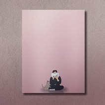동주와 고양이 동주를 방해하는 고양이 베이비 핑크 메모지 떡메모지 의미있는 기념 선물