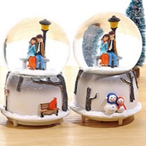 파인큐브 크리스탈 눈내리는 스노우볼 오르골, 벤치커플