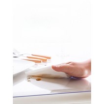 유리 대용 pvc 식탁보 방수 및 노 워시 테이블 매트 투명 커피 책상 주방 식탁 PU, 90x140CM, 완벽한 항균 스크럽 5.0 두께 3.0