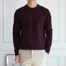 세컨에디션 쫀쫀한 베이직 스판 라운드 니트