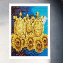 대형 보석십자수 황금거북이와해바라기(원형비즈) 3D, （UCA-1276）40x50