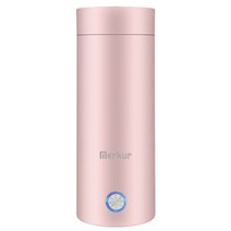 HC-301 보온병 휴대용 주전자 보온병 전기 커피 미니 포트 300W 400ml, 핑크색