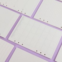 다이어리 속지 6공 8종 [어폼 육공 내지 A5 A6 위클리 먼슬리 커스텀 만들기 DIY 다꾸 바인더 모눈 투명], A5 다이어리인덱스 6개세트