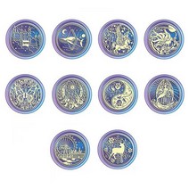 수제 실링왁스 씰 스탬프 봉인 별자리 청첩장 스티커, 축복의 챕터헤드 24개