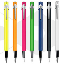 까렌다쉬 849 메탈 만년필, EF, 7개, 형광 핑크