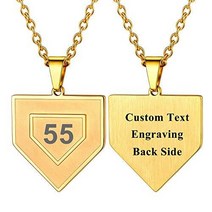 야구 스포츠 펜던트 목걸이 U7 스테인레스 스틸 팬 선물 Athelets 저지 번호 홈 플레이트 남자 멋진 소년