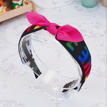베베까꿍 유아 아동 여아 어린이 초등학생 네온러브 헤어밴드 머리띠 반다나
