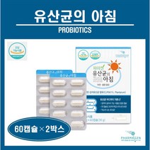 파마젠 유산균 가루 분말 캡슐 프로바이오틱스 마이크로바이옴 신바이오틱스 김치유산균 장내유산균 장건강 장면역 장용성 코팅 아연 셀렌 식약처 식약청 인증 추천 유산균의 아침, 2박스, ##푸름이네##유산균의아침(500mg×60캡슐)