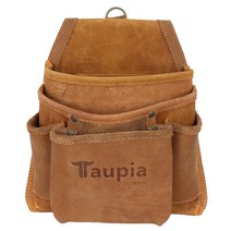 TAUPIA 타우피아 공구집 타우피아 3단5구 못주머니 260x80mm/5구 TP-6102 천연소가죽 파우치 나사못/줄자/커터수납 각종수공구, 1개
