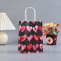 12pcs 사랑 심장 인쇄 웨딩 파티 선물 가방 게스트 선물 포장 발렌타인 데이 크래프트 종이 가방 도매 쇼핑 가방, 삼