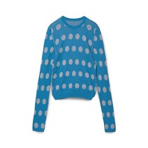 국내 정품 매장판 우먼스 엠엠식스 MM6 폴카 도트 롱슬리브 니트 - 블루 S52HA0268S18162 001F