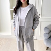 [천삼백케이] [오슈] 여성 이지웨어 심플 기모 메가핏 박시 후드집업 자켓