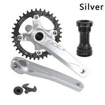 IXF MTB 자전거 액세서리 크랭크 셋 중공 일체형 수정 된 단일 디스크 104BCD 32/34/36/38/40/42T 샤프트, 170mm, 38T, Silver and BB68