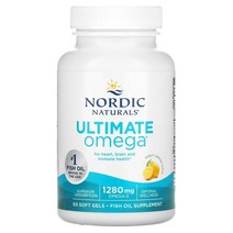 노르딕 내추럴스 오메가 640mg 레몬맛 소프트젤 60정 하루 2정 1개월분, 60 Count