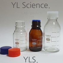 [JLS] 국산 메디아병 (샘플병) 100ml ~ 1000ml 투명 갈색 캡(뚜껑색상) 선택가능 Media Bottle 유리병 배양병 시료병, 갈색 100ml 1개, 파랑
