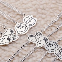 세방쥬얼리 [전제품 블랙깊은각인 행사중]실버 스누피 미아방지목걸이팔찌, 02찰리팔찌