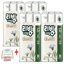 삼정 리빙 3겹 데코 에코 스마일 화장지(재생) 22m*30롤*4pack+ 퓨어 물티슈 캡형 100매