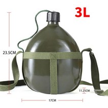 플라스크 휴대용 술병 알루미늄 군사 스타일 매점 11.522.53l 야외 승마 사이클링 하이킹을위한 나일론 벨트 홀스터가있는 물, 3리터