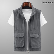Sevenmoon 등산조끼 다용도 아웃도어 멀티 포켓 베스트 카메라 남성용 M-8XL