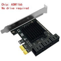chi a 마이닝 6 포트 sata 3 pci express 확장 카드 pci-e sata 컨트롤러 pcie 1x to sata3 6gb 어댑터 add on card for, 검은색