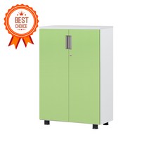 DHF 유라인 3단 올문장 사무용 사무실 책장 수납장, 그린