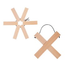 유원 1+1 캠핑 우드 냄비받침대, S꽃잎 1개 + L플러스 1개