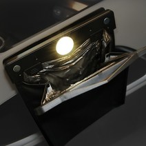 메이튼 차량용 LED 쓰레기통 쓰레기봉투 자동차 휴지통 앞좌석용, 쓰레기통 앞좌석+앞좌석고정판