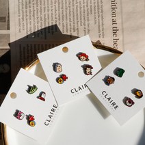 클레어쥬얼리 디즈니 토이스토리 애니메이션 캐릭터 알러지없는 은침 (925실버) 귀걸이 3type 우디 버즈 렉스