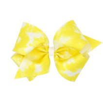 Wee Ones 여아용 킹 홀치기 염색 프린트 그로그랭 리본 레몬, King_Lemon Tie Dye