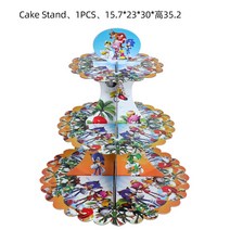 New Cartoon Sonic Party Supplies Boys Birthday Disposable Tableware Set Paper Plate Cup Napkins Baby, 30 Cake stand