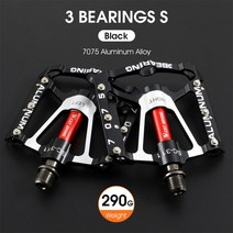실내 자전거 페달 MTB 페달 경량 페달 자전거페달웨스트 바이킹 자전거 페달 3 베어링 MTB 미끄럼 방지 초, 03 3 Bearings S Black