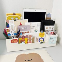 데스크테리어 책상 꾸미기 사무실 필수템 공시생 필기구 정리함 독서실, 라임