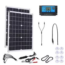 태양광패널 태양열 캠핑용 발전기 태양광발전 판넬 모듈 태양전지판 설치 500w 전지 18v 고효율 단결정 휴대용 유연한 방수 비상 충전 야외 충전식 전원, 컨트롤러 포함