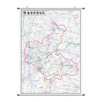 [지도코리아] 음성군관내도 79*110cm 족자 소형 - 최신판 음성군 음성 행정 지도 전도, 고급천 - 족자형
