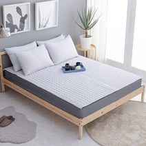 허니베딩 냉감원단 시원한 여름 침대패드 쿨링패드 시어서커패드 7종택1, 01.퓨어 침대패드-블루