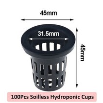 수경재배기 상추키우기 1005020 netpot 35-50mm 야채 그물 컵 냄비 슬롯형 메쉬 흙 없는 문화 수경법수경 재배난초 재배자 플라스틱, 100pcs 컵 45mm