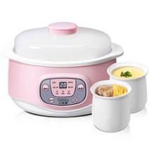 전기 스튜냄비 세라믹 가정용 아기 죽 냄비 수프 쿠커, 분홍색