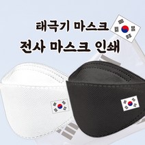 대한민국 태극기 인쇄 마스크 대형 중형 소형 새부리형 2D 3D 화이트 블랙 - 엠자재로, 1개, 1개