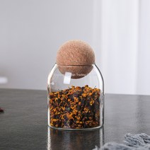 유리병 잡곡 곡물 차 커피 원두 밀폐 코르크마개 병 저장통 보관함 4종, 500ml 캡 밀폐통(높이 10cm)ml, 1개