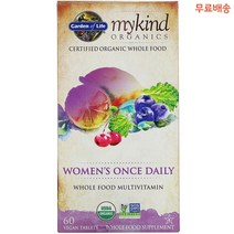가든오브라이프 Garden of Life 마이카인드 오가닉 우먼 원데일리 비타민 식물성 60정, 1개