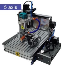 트리머 라우터 목재라우터 무선라우터 전기라우터 5 축 CNC 6040 우드 1500W 4 금속 밀링 알루미늄 조각 기계 3040 PCB 조각기 물 탱크 포함, 24.5 axis machine - 400x600x10