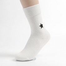 LK둔산점 별자수 여성용 중목 양말 흰색