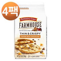 페퍼리지 팜 팜하우스 씬 앤드 크리스피 토피 밀크 초콜릿 쿠키 6.9oz, 4팩